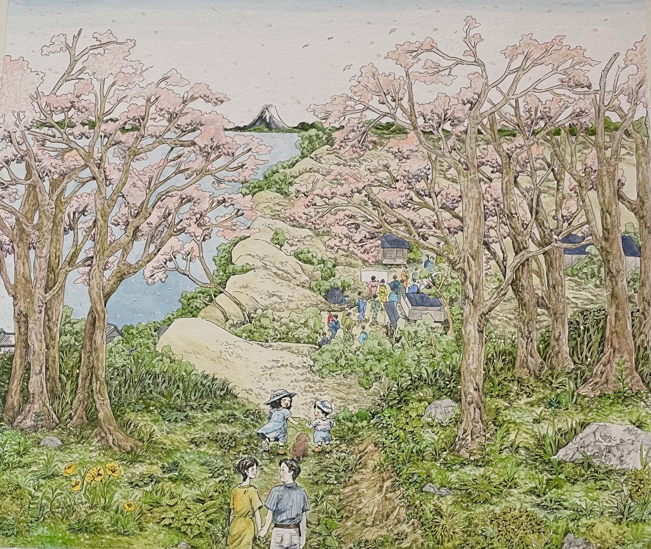 【オーダーメイドアート実績】御殿山公園から繋がったご縁。ご自宅の玄関を彩る、美大生の一枚。
